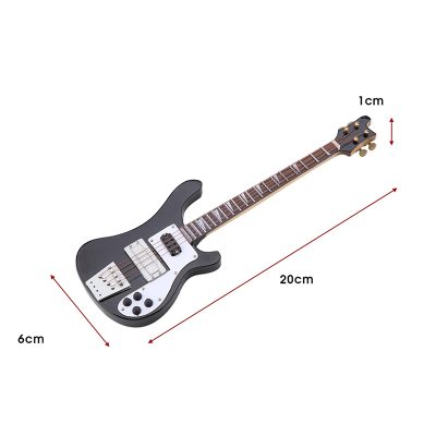 Dimensione Miniatura di Chitarra Basso Elettrica con Supporto per Chitarra