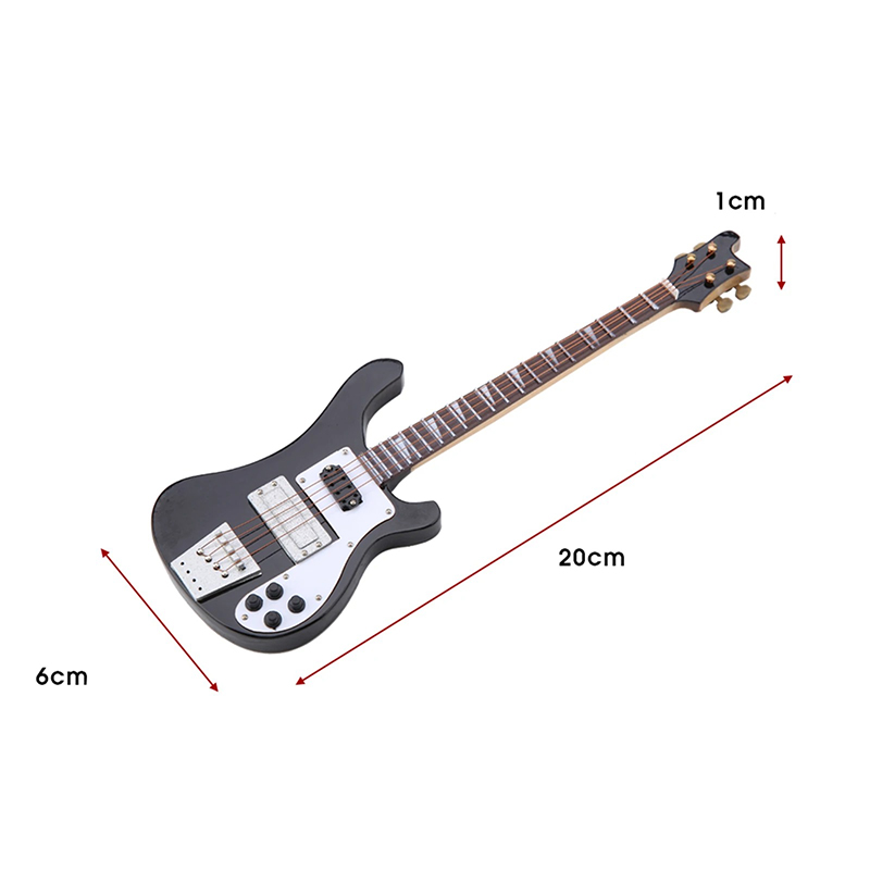 Dimensione Miniatura di Chitarra Basso Elettrica con Supporto per Chitarra