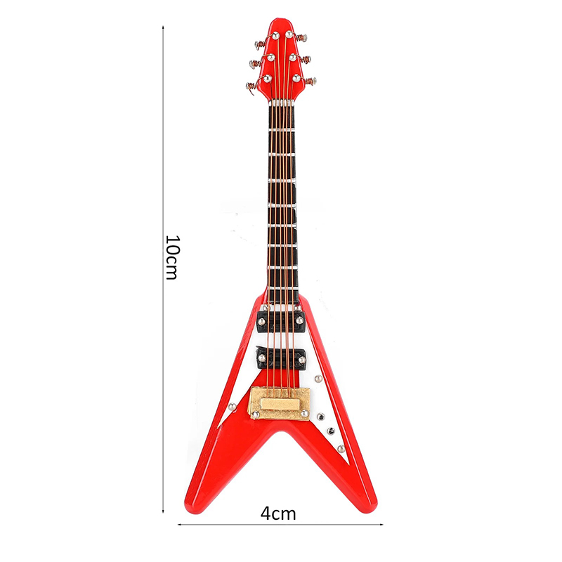Dimensión de Miniatura de Guitarra Eléctrica Flying V en Rojo