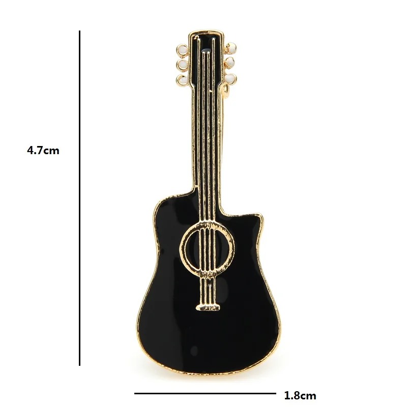 Dimensioni Spilla Smaltata Pins Chitarra Classica Nera