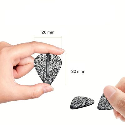 Dimensioni Set di 6 Plettri per Chitarra Neri e Black Psyché - 3 taglie disponibili