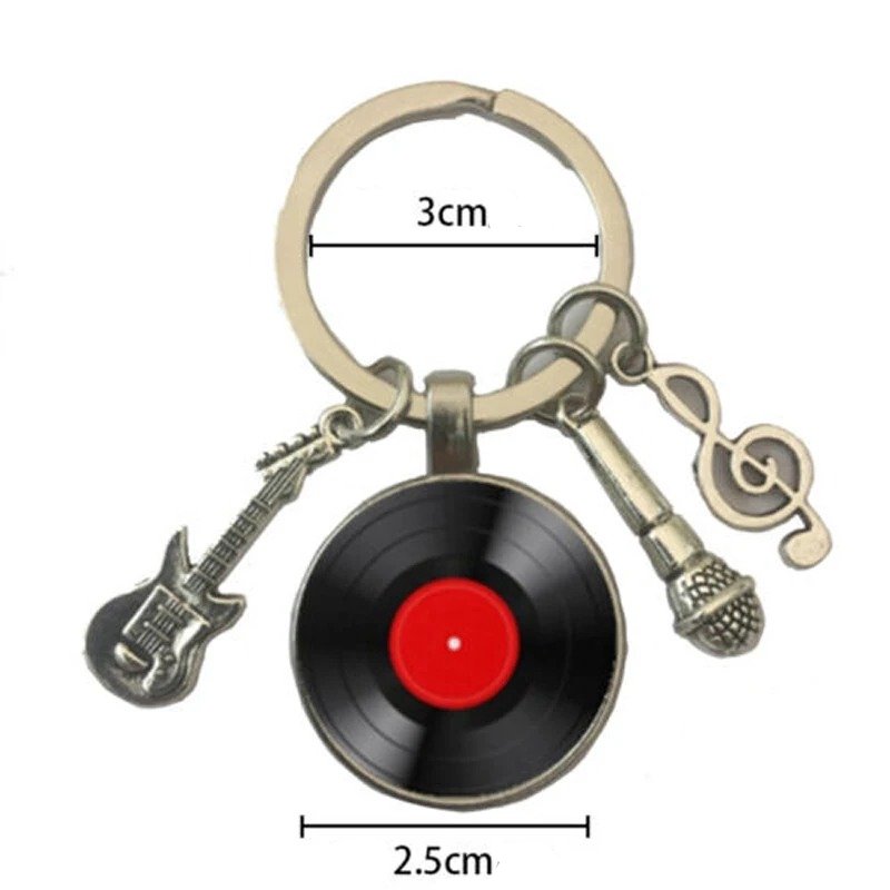 Dimensioni Portachiavi Chitarra Vinile Musicale