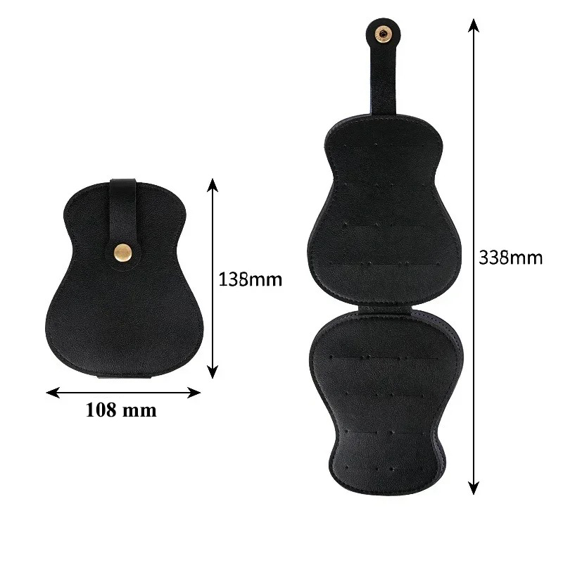 Dimensiones de estuche de almacenamiento para púas en forma de guitarra - capacidad de 1