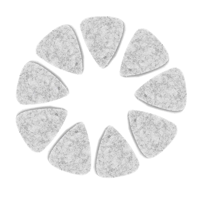 Set di 10 plettri in feltro morbido per Ukulele di colore grigio
