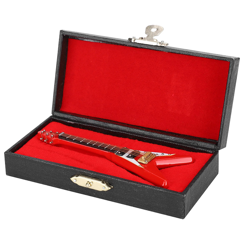 Miniatura de guitarra eléctrica Flying V en color rojo