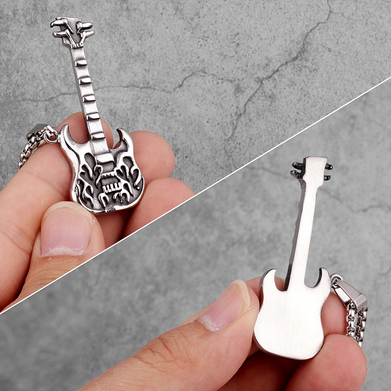 Detalles completos del Colgante de Guitarra "Hell Guitar" - Espíritu de Rock y Metal