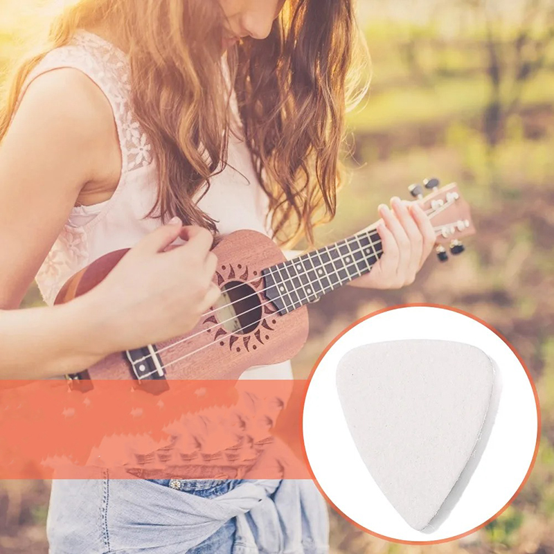 Set di 10 plettri in feltro morbido per Ukulele