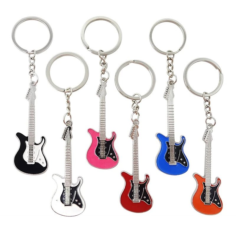 Set di 30 portachiavi a forma di chitarra elettrica