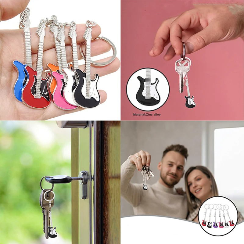 Lotto - di 30 portachiavi a forma di chitarra elettrica