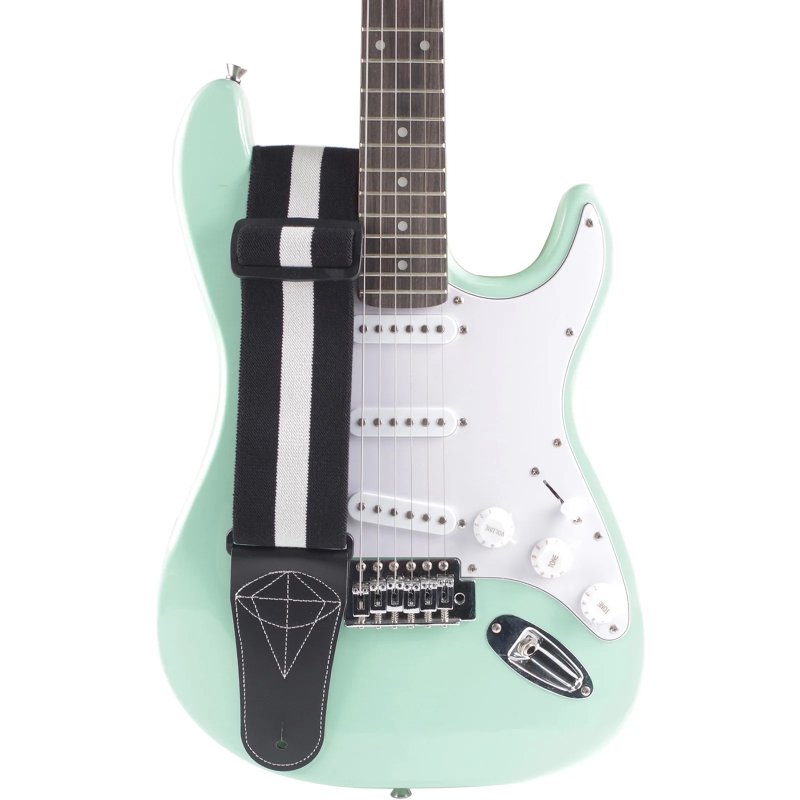 Magnifica Tracolla per Chitarra e Basso 'Stripes Rock' - Classica ed Energica colore nero e bianco