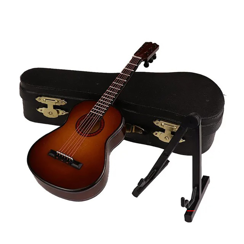 Chitarra acustica in miniatura con custodia e supporto per chitarra - 3 dimensioni - 5 colori - modello 1
