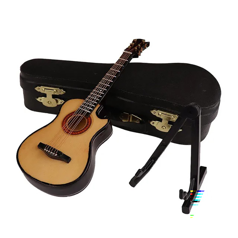 Chitarra acustica in miniatura con custodia e supporto per chitarra - 3 dimensioni - 5 colori - modello 2