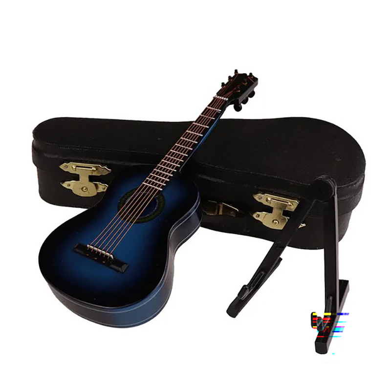 Chitarra acustica in miniatura con custodia e supporto per chitarra - 3 dimensioni - 5 colori - modello 3