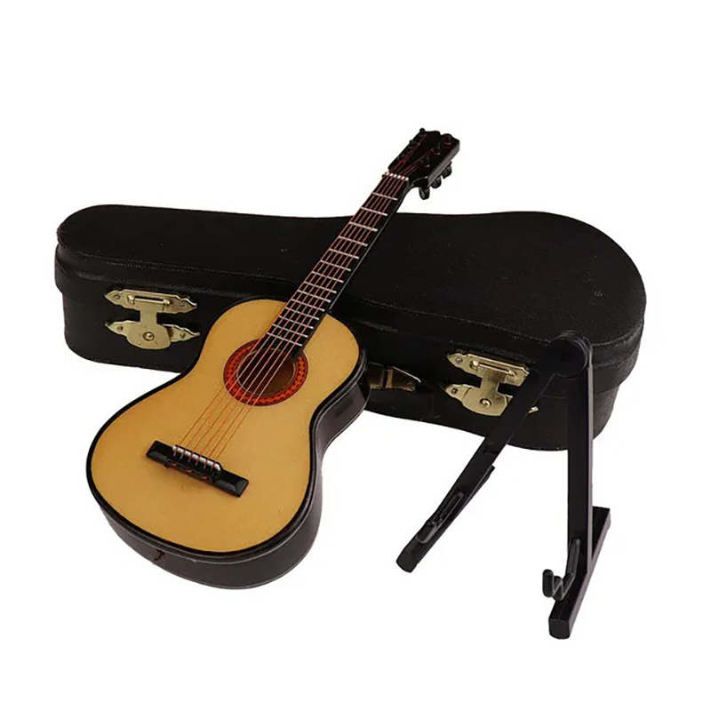 Chitarra acustica in miniatura con custodia e supporto per chitarra - 3 dimensioni - 5 colori - modello 4