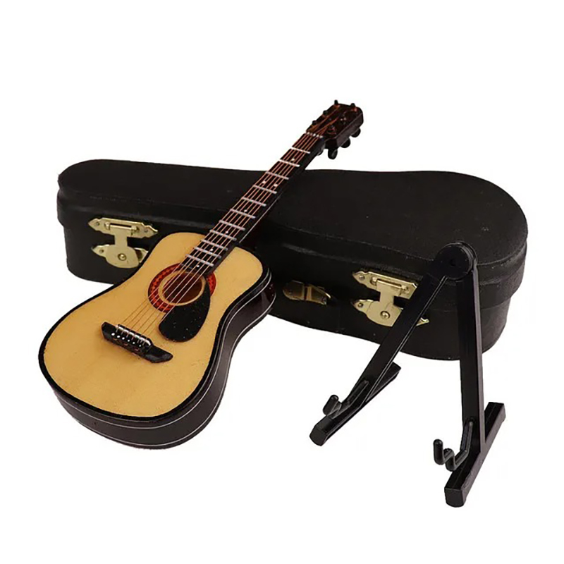 Chitarra acustica miniatura con custodia e supporto per chitarra - 3 dimensioni - 5 colori - modello 5