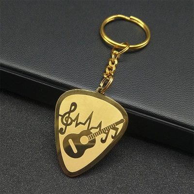 Portachiavi Plettro per Chitarra Ritmica Colore Oro