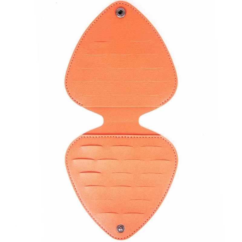 estuche de almacenamiento para púas de guitarra - capacidad para 32 púas - color naranja