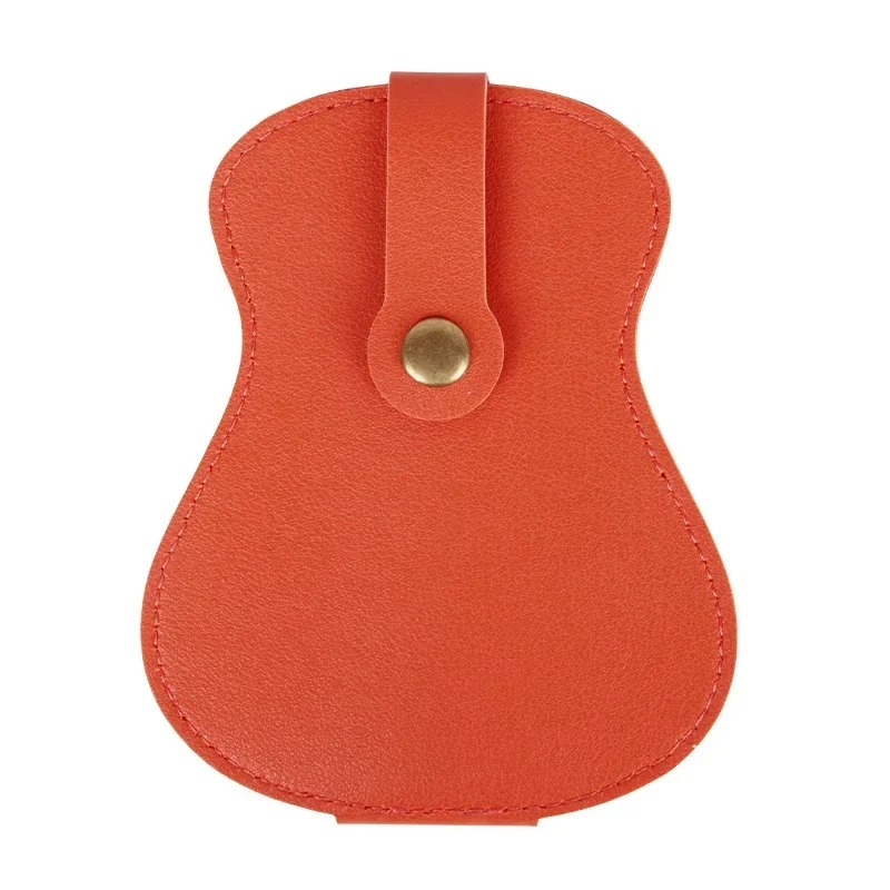 Estuche naranja para púas de guitarra en forma de guitarra - capacidad para 19 púas