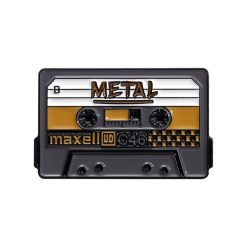 Pins émaillé coloré à motif Cassette Rétro inscription METAL