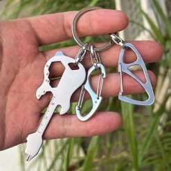 Dettagli del Portachiavi Chitarra Multifunzione (apribottiglie, cacciavite, righello) con DOPPIO Moschettone