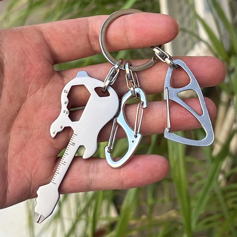 Dettagli del Portachiavi Chitarra Multifunzione (apribottiglie, cacciavite, righello) con DOPPIO Moschettone