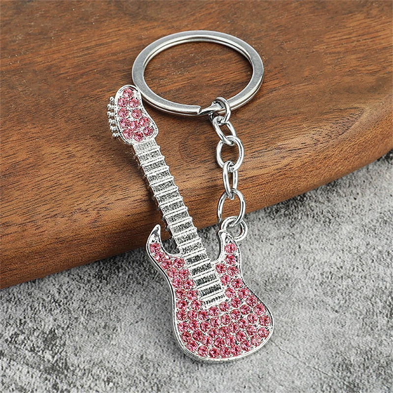 Portachiavi Chitarra Elettrica Strass 6 colori a scelta - colore Rosa
