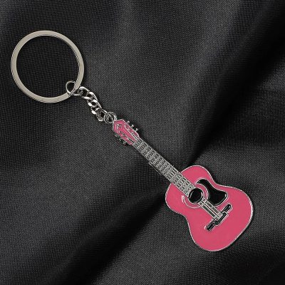 Portachiavi a forma di chitarra classica in lega color rosa - disponibile in 5 colori!