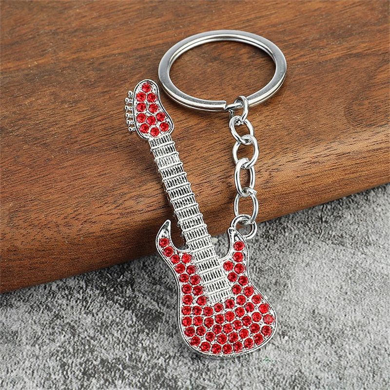 Portachiavi Chitarra Elettrica Strass 6 colori a scelta - colore Rosso