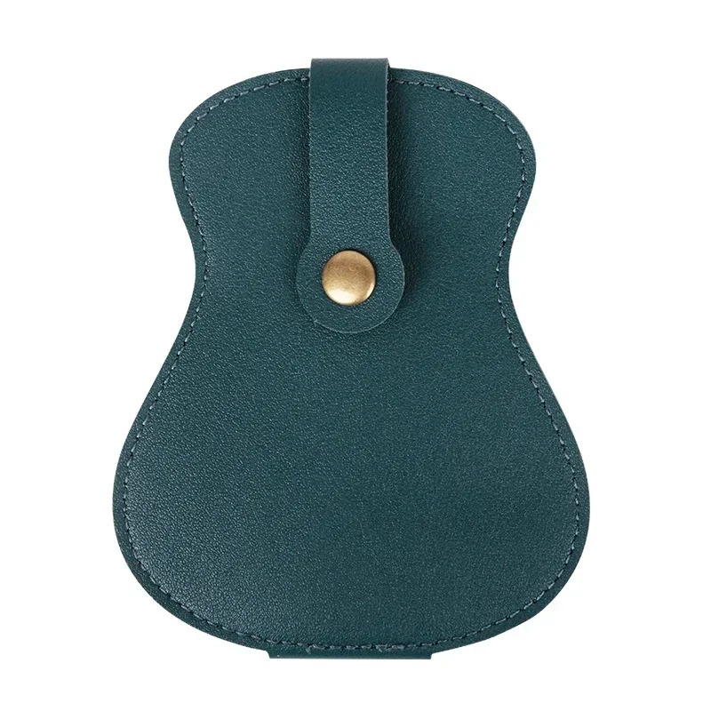 Estuche verde para púas en forma de guitarra - capacidad para 19 púas