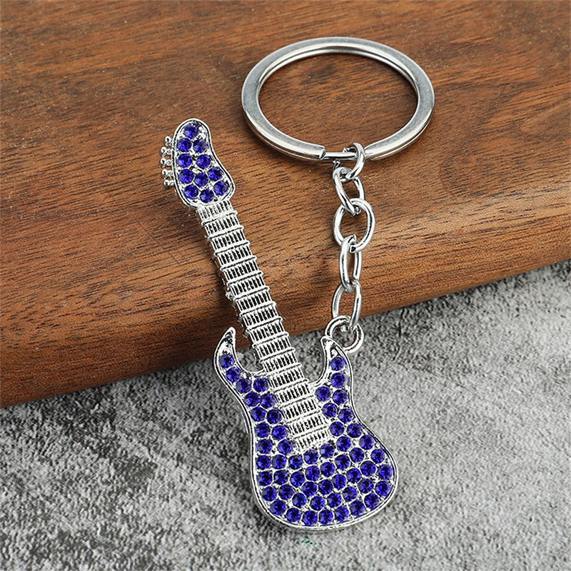 Portachiavi Chitarra Elettrica Strass 6 colori a scelta - colore Viola