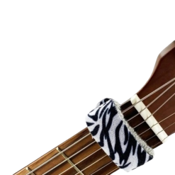 Vista dettagliata dell'ammortizzatore per corde di chitarra a motivo zebra