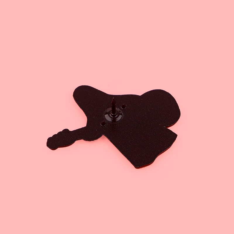 Cara trasera del Pin Esmaltado de Pequeño Fantasma Tocando la Guitarra