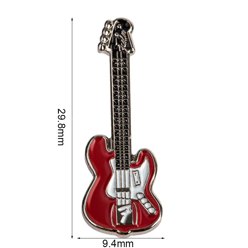 Dimensiones de Pines Esmaltados de Guitarra Eléctrica Rock N Roll