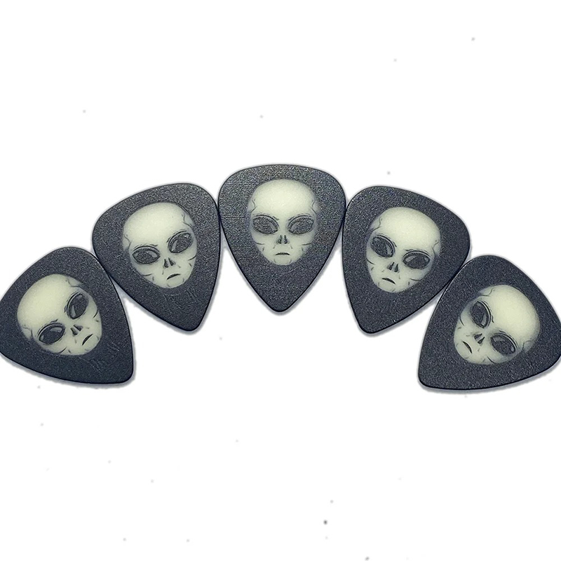 test 5 plettri per chitarra Testa Alien - Set di 5 pezzi