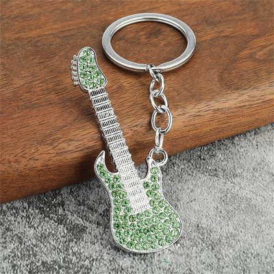 Portachiavi Chitarra Elettrica Strass in 6 colori a scelta - colore Verde