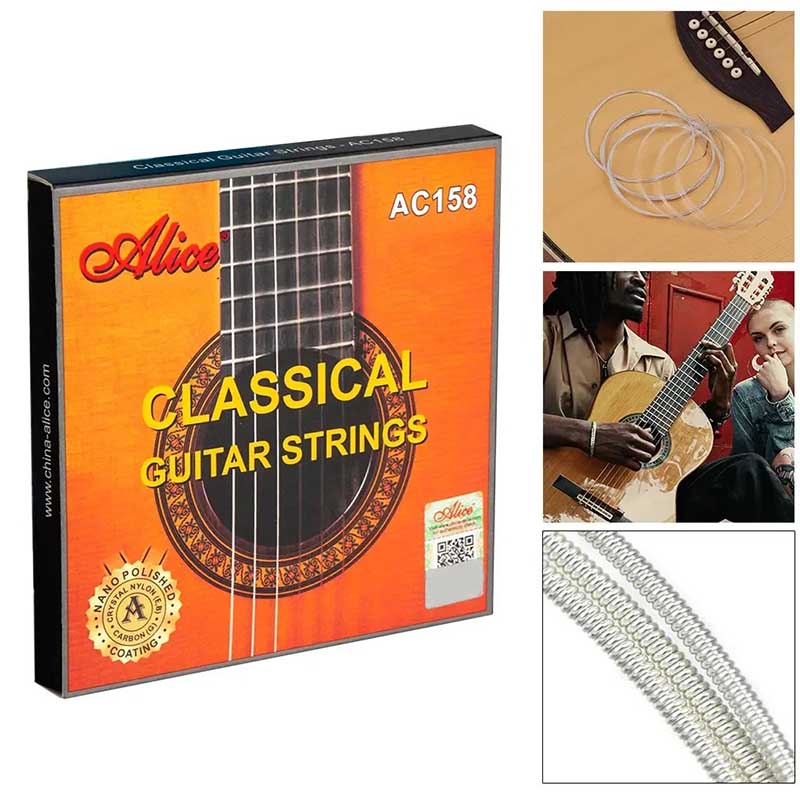 Dettagli Corde Chitarra Classica Corde da Concerto - Nylon Cristallo & Acuti in Carbonio con Suono Pieno ed Equilibrato, Confortevole al Tocco