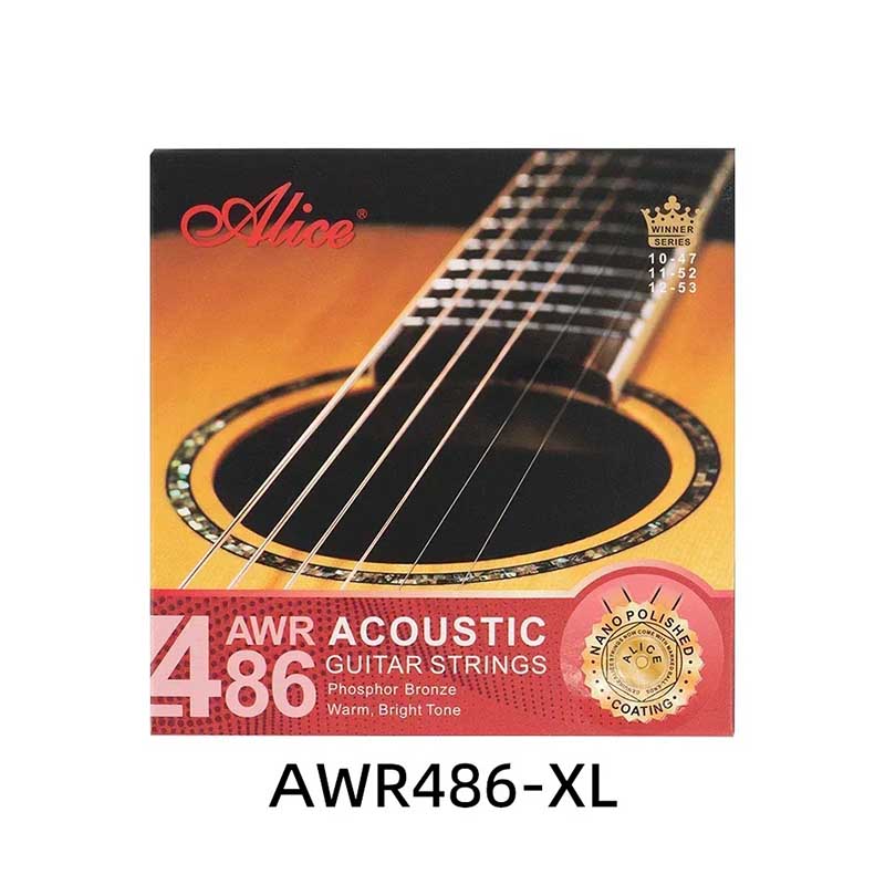 Corde Extra Leggere per Chitarra Acustica - Bronzo Fosforoso, Caldo, Suono Chiaro, Rivestimento Lucidato Nano