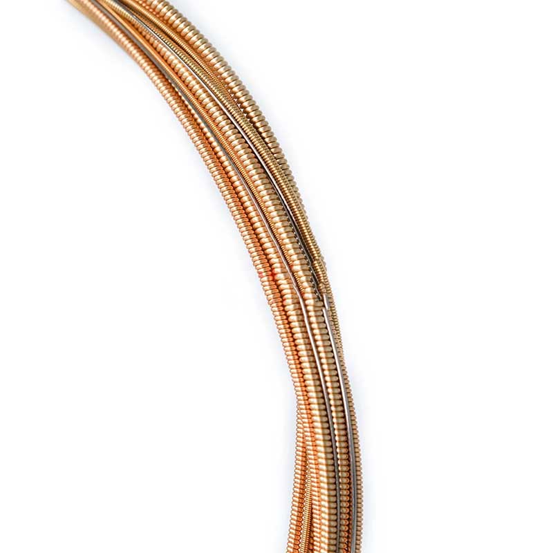 Panoramica generale delle corde per chitarra acustica - Corde per pratica, lega di rame placcata colore bronzo 8515, suono chiaro e definito