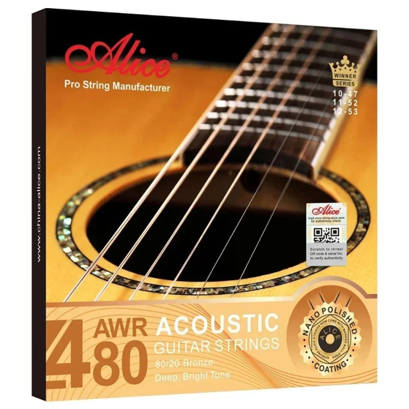 Corde per Chitarra Acustica - Bronzo 8020, Profondo, Suono Chiaro, Rivestimento Lucidato Nano