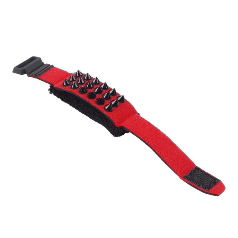 FretWrap Punk Rock con Borchie - Smorzatore per Corde di Chitarra e Basso - colore rosso