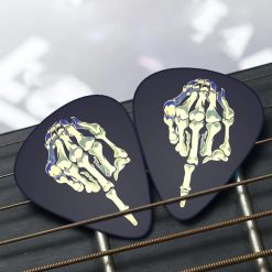 Set di 12 Plettri per Chitarra con Dito Medio di Scheletro 'Accordo Finale