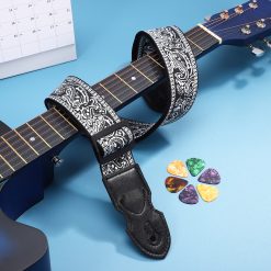 Magnifica Tracolla per Chitarra Rock 'Paisley Nero Eleganza