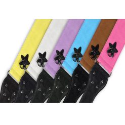 Tracolla per chitarra in cotone con anello di sospensione a forma di stella - 6 colori a scelta!