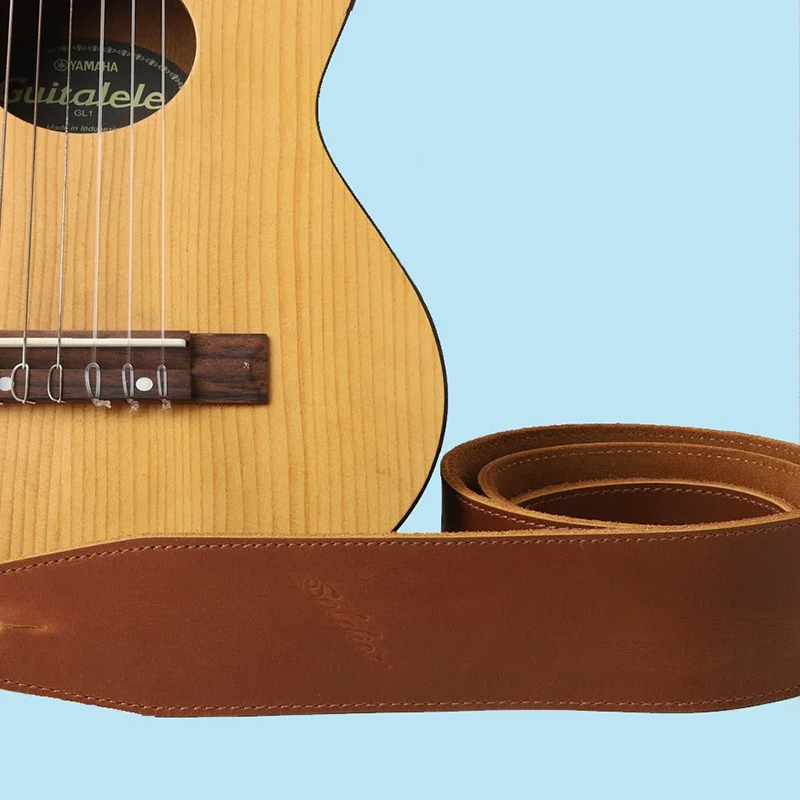 Cinghia per Chitarra in Pelle Pieno Fiore di Eleganza Classica