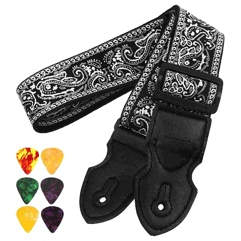Vista generale Cinghia Chitarra Rock 'Eleganza Paisley Nero