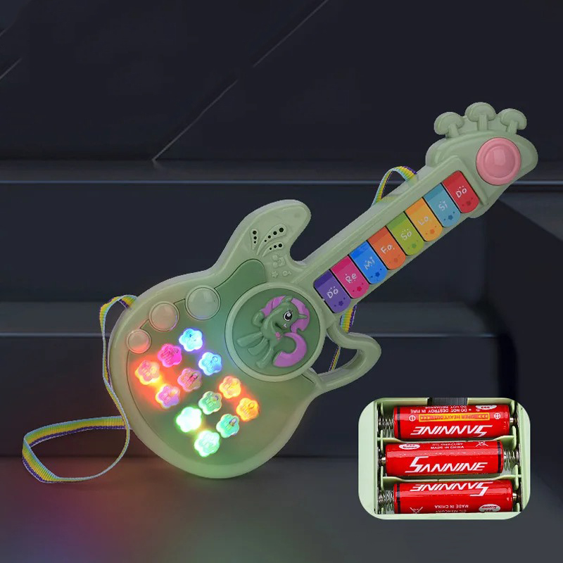 Dettagli Chitarra per bambini - Tema ludico - "Mini Rock Unicorno" - 2 colori a scelta!