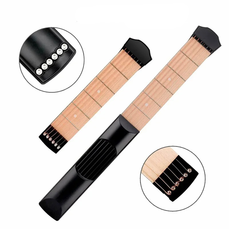 Dettagli Mini manico di chitarra per allenamento - 6 tasti, portatile, silenzioso