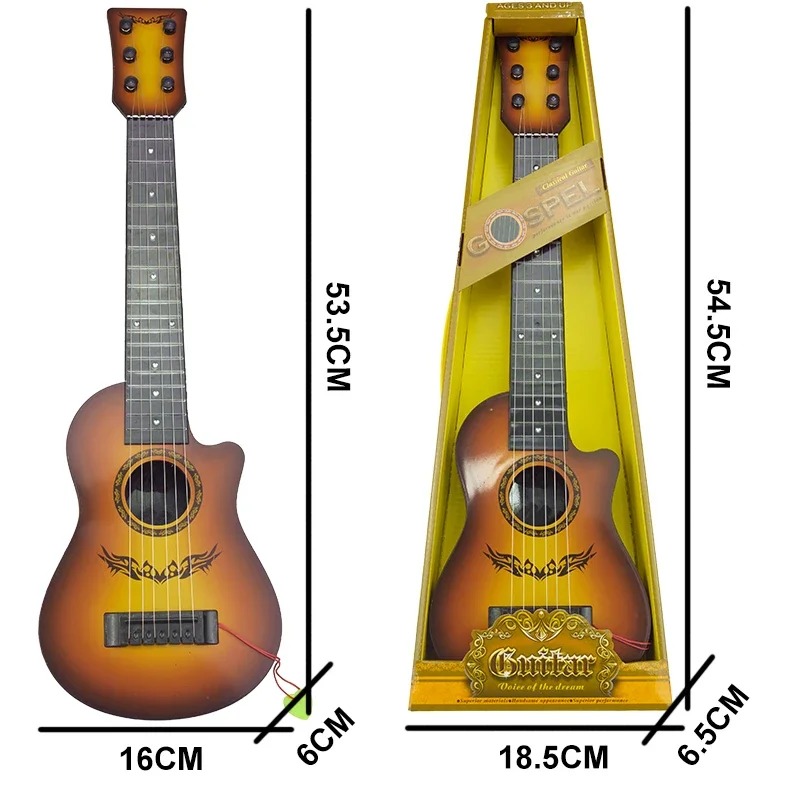 Dimensioni di una chitarra classica in stile Country per bambini con 6 corde in acciaio