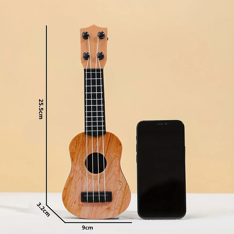 Dimensiones Mini Guitarra Ukelele para Niños - Ukelele Clásico de Madera Natural
