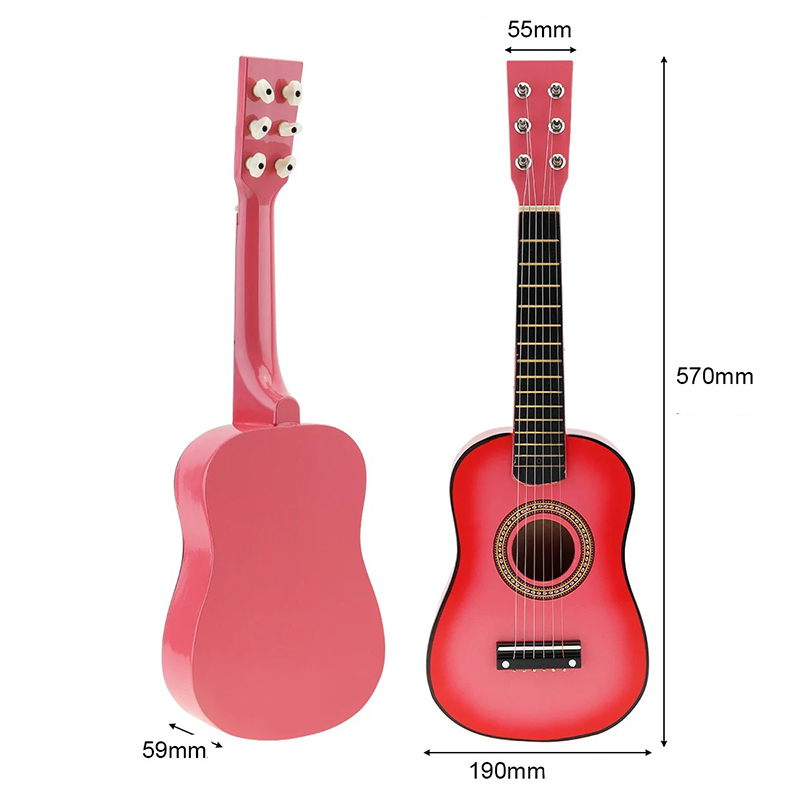 Chitarra per Bambini Trio Armonia Colorata Rosa 58 cm